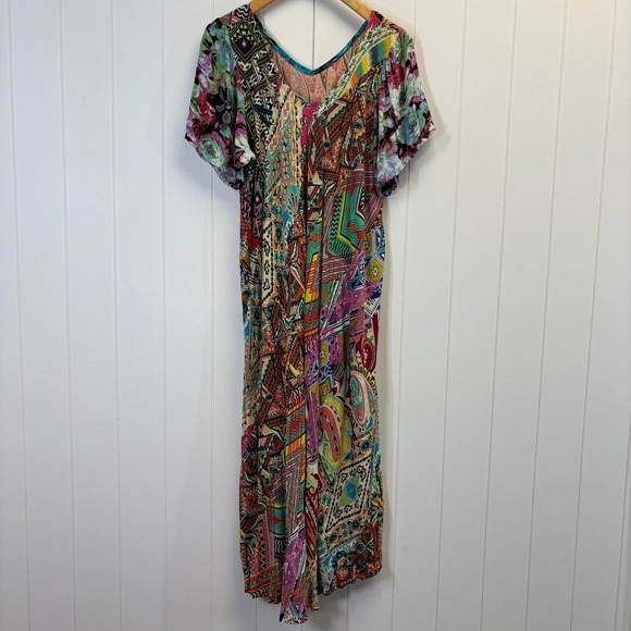 The Unbranded Brand Dresses & Skirts - Unbranded Boho Maxi Kaftan Dress Women Size XL Festival Hippie Patchwork Print